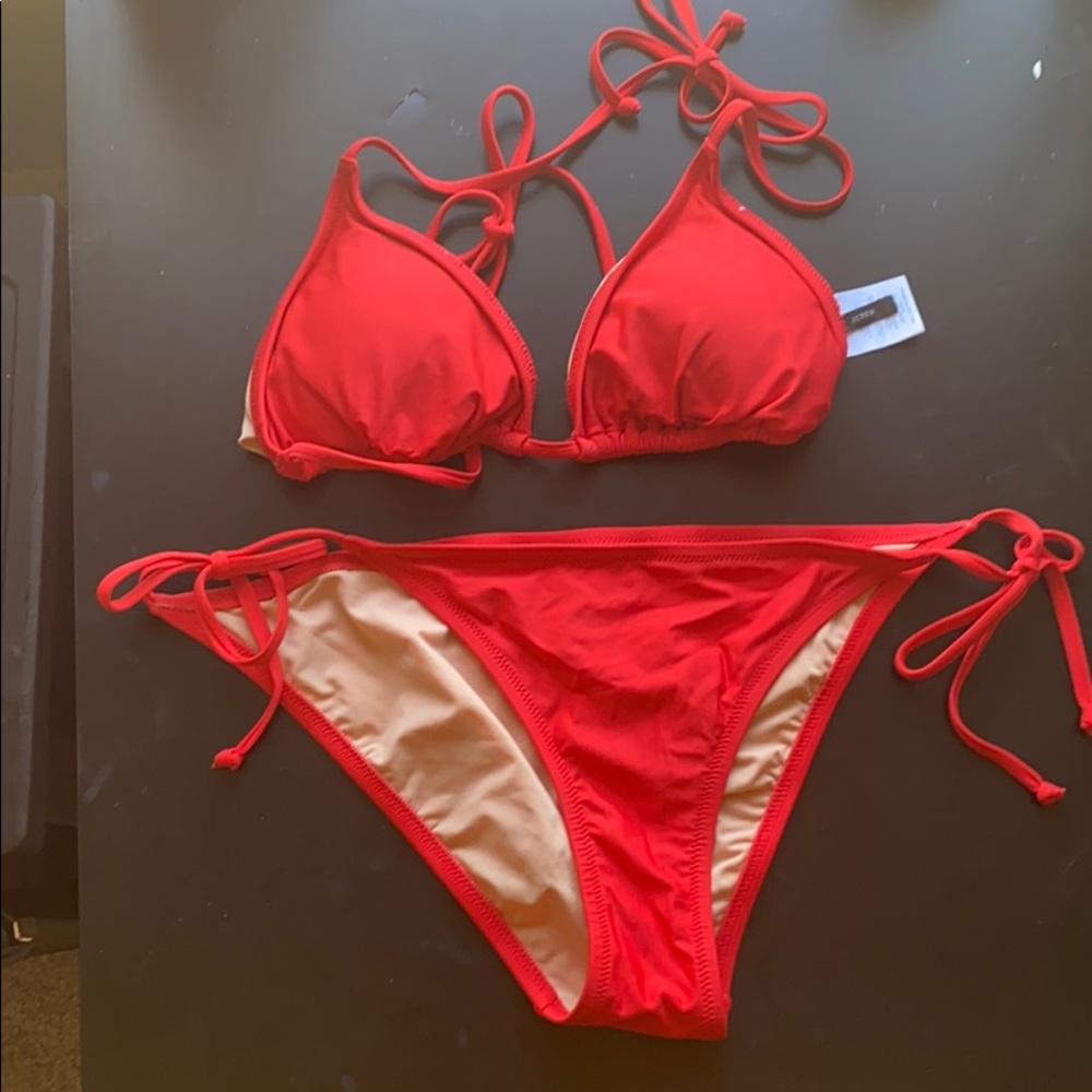 J Crew Red Bikini New without Tags
